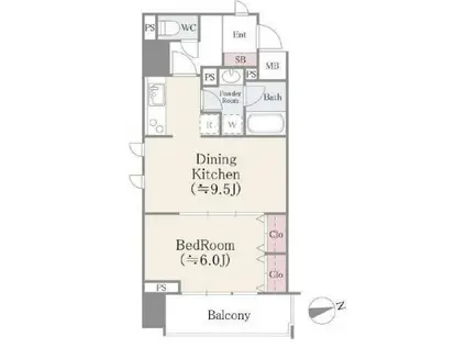 LEMURIA浅草(1DK/11階)の間取り写真