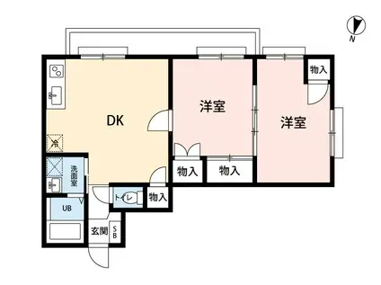 清水学生会館A館(1K/2階)の間取り写真
