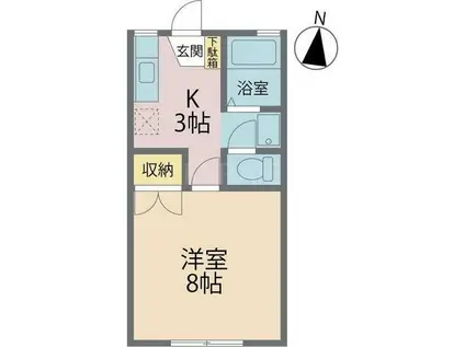 ドエリング(1K/1階)の間取り写真