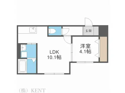 MAJESTIC LIFE札幌桑園マジェスティックライ(1LDK/1階)の間取り写真