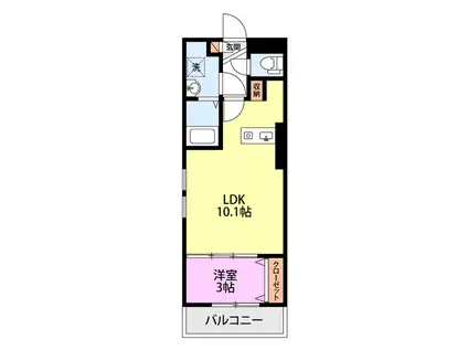 学生会館 ブラン白新(1LDK/5階)の間取り写真