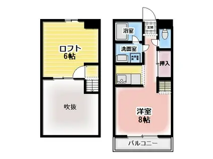 バウハウス(1LDK/1階)の間取り写真