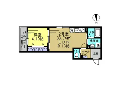 エスケー豊四季(1LDK/1階)の間取り写真