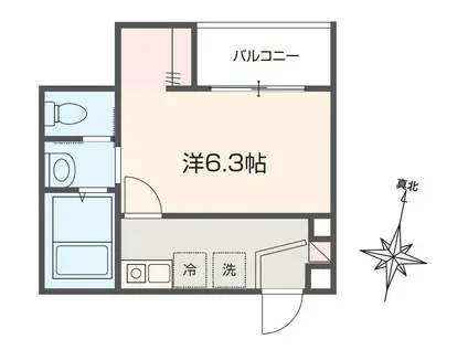 MELDIA大和田V(1K/2階)の間取り写真