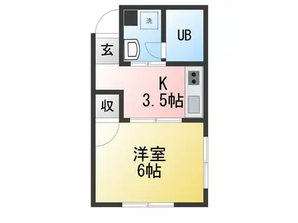 シャルムカトー(1K/3階)の間取り写真