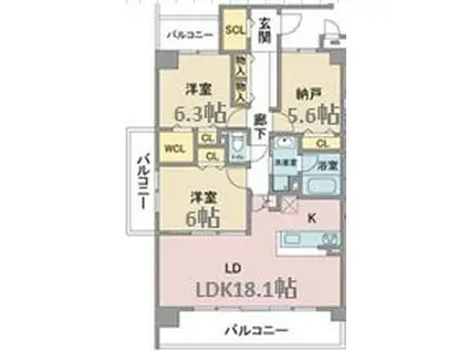 JOUIR ISSHA(3LDK/2階)の間取り写真