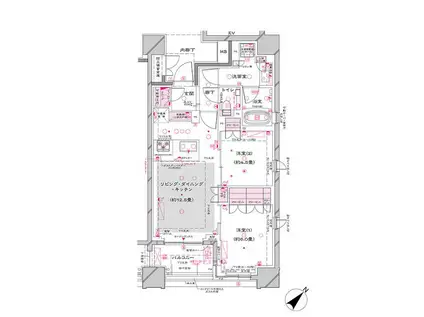 オーパスレジデンス銀座イースト(2LDK/7階)の間取り写真