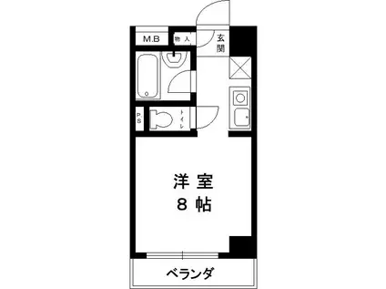 ハイエスト六甲(1K/6階)の間取り写真