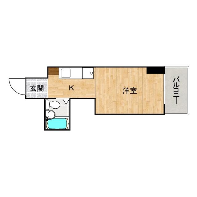 アルティメイトBUILDING光南 THE TOWER(ワンルーム/6階)の間取り写真