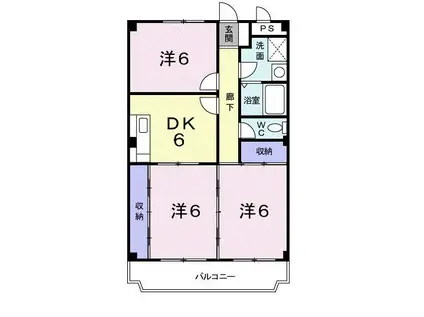 サンハイム梓(3DK/3階)の間取り写真