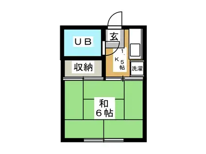 ベルハイツI(1K/1階)の間取り写真