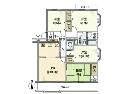 新横浜ニューライフ(4LDK/5階)の間取り写真