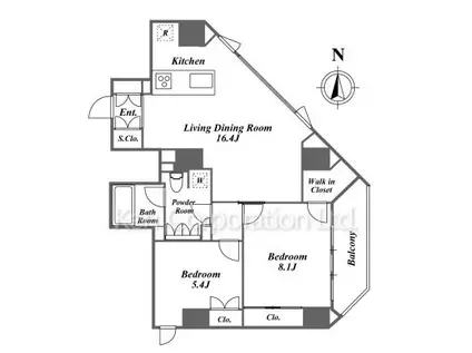 LA VERSOIX(2LDK/6階)の間取り写真