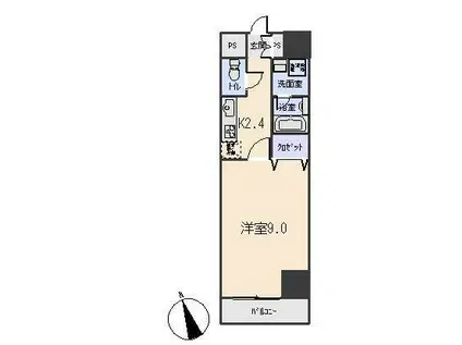 カーサビアンカ東岡崎(1K/3階)の間取り写真