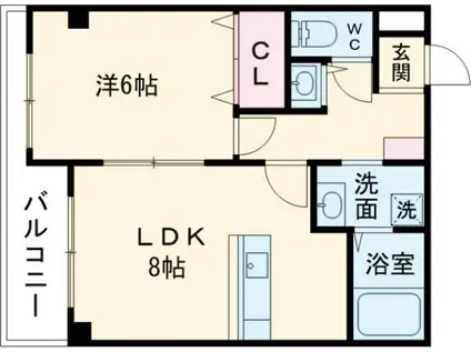 ルメルシエ(1LDK/9階)の間取り写真