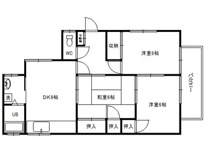 ハイツ丸正(3DK/2階)の間取り写真