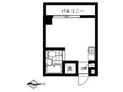 秀合ビル(ワンルーム/5階)の間取り写真