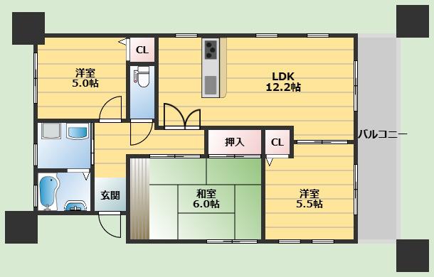 ロイヤルアリスト(3LDK/4階)の間取り写真