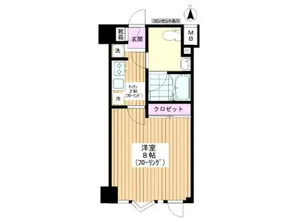 アール・エフ(1K/1階)の間取り写真