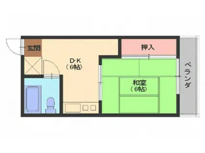 シティハイツ石本(1DK/1階)の間取り写真