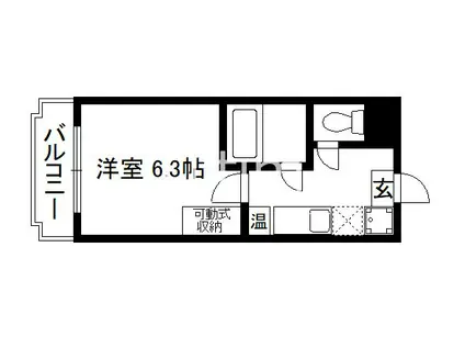 ヴィラソレイユ(1K/2階)の間取り写真