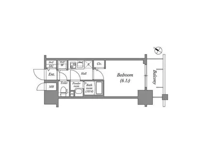 メインステージ大阪ノース MARK(1K/7階)の間取り写真