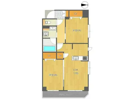 グラン・セレート(2LDK/2階)の間取り写真