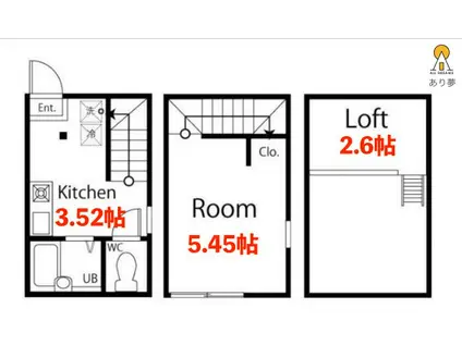 ハーミットクラブハウス白楽(1K/2階)の間取り写真
