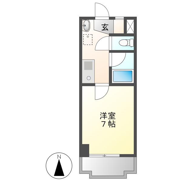 SLR吹上(1K/6階)の間取り写真