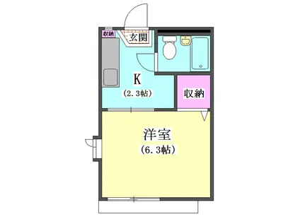 ハイツ北品川(1K/2階)の間取り写真