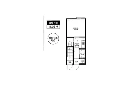 アグリ千歳船橋(1K/1階)の間取り写真