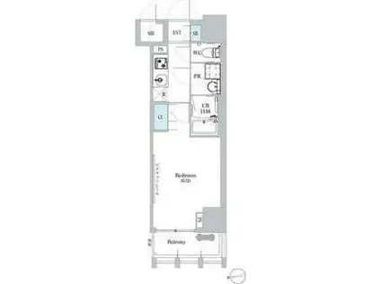 ディームス蔵前(1K/8階)の間取り写真