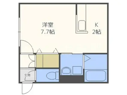 フランジュールあいの里(1K/2階)の間取り写真