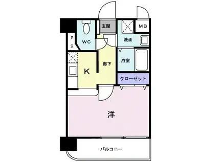リバーサイド仲畑(1K/2階)の間取り写真