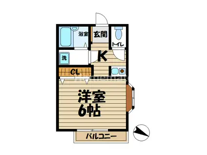 リーズ湘南大船第6(1K/2階)の間取り写真