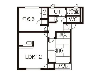 プラセール A棟(2LDK/1階)の間取り写真