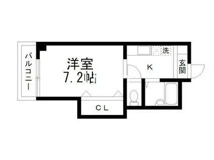 白梅ヒルズ(1K/1階)の間取り写真