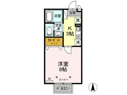 アーバンフラッツ(1K/2階)の間取り写真