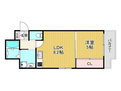 DIAS(1LDK/7階)の間取り写真