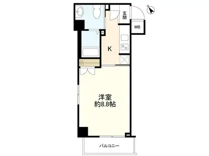 ガーラ渋谷常磐松(1K/4階)の間取り写真