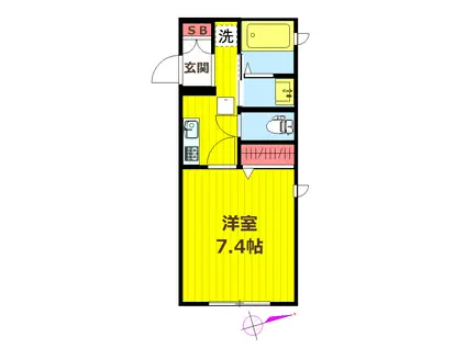 フォルス24(1K/2階)の間取り写真