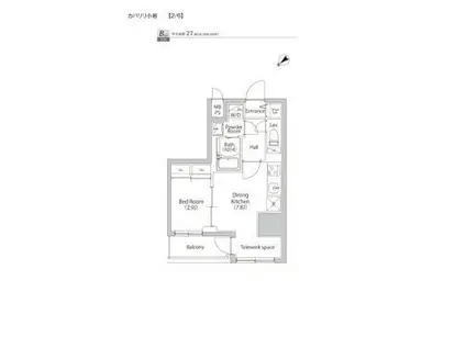 カパリリ小岩(1DK/13階)の間取り写真