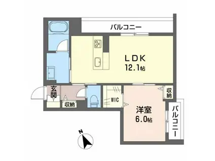 ノブレス河東(1LDK/3階)の間取り写真