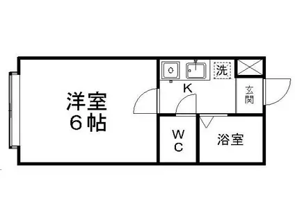 ベルシティ萩野町(1K/1階)の間取り写真