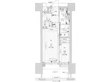 グランフォーレプライム六本松(1LDK/6階)の間取り写真