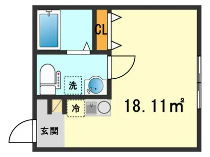 CLAUDIA SHIBAMATA(ワンルーム/2階)の間取り写真