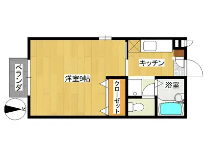 フォレストTDKK(1K/1階)の間取り写真