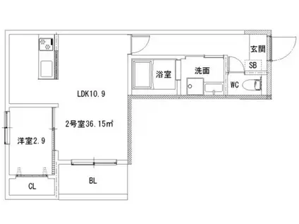 フォレスト青崎(1LDK/1階)の間取り写真