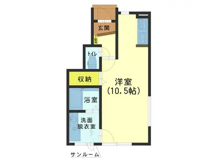 ショコラティエ(ワンルーム/1階)の間取り写真