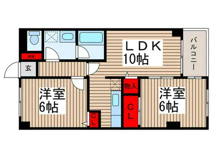 ファミールパレス(2LDK/3階)の間取り写真